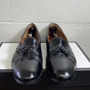 Salvatore Ferragamo Tassel Loafer Cap Toe Black Leather Dress Shoes Mens 10.5 EE